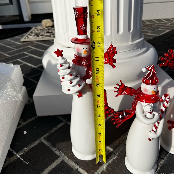 Set of 3 Ceramic Snowman Family Figurines Christmas Holiday Decor - Picture 13 of 17